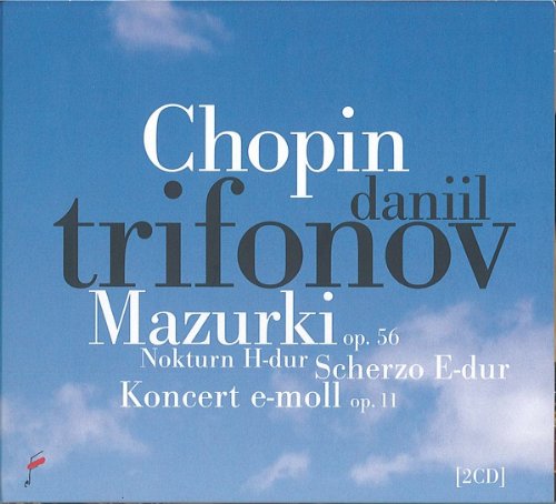 "CD cover with blue sky, white clouds, and text 'Chopin danii trifonov'."