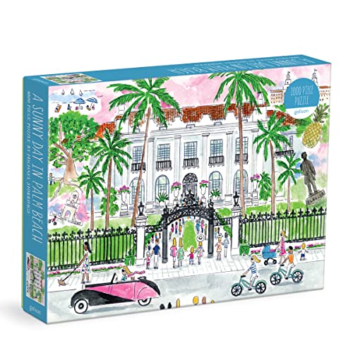 Galison 9780735373952 Michael Storrings A Sunny Day in Palm Beach 1000 Piece Puzzle