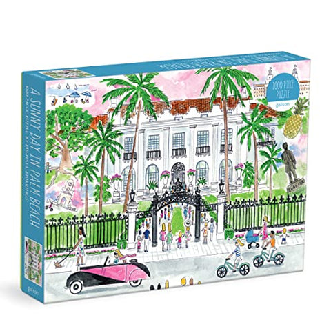 Galison 9780735373952 Michael Storrings A Sunny Day in Palm Beach 1000 Piece Puzzle