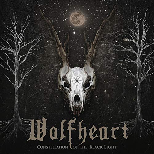 "Album cover featuring a deer skull with horns against a starry night sky."