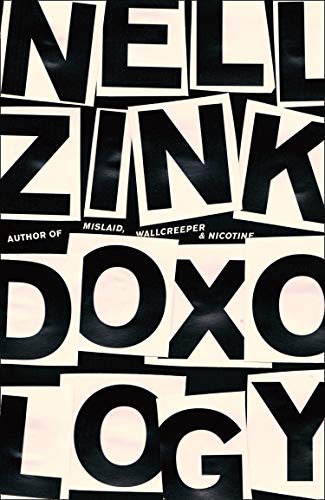The alt text for the image is: "Book cover with 'Doxology' in large black letters on a white background."