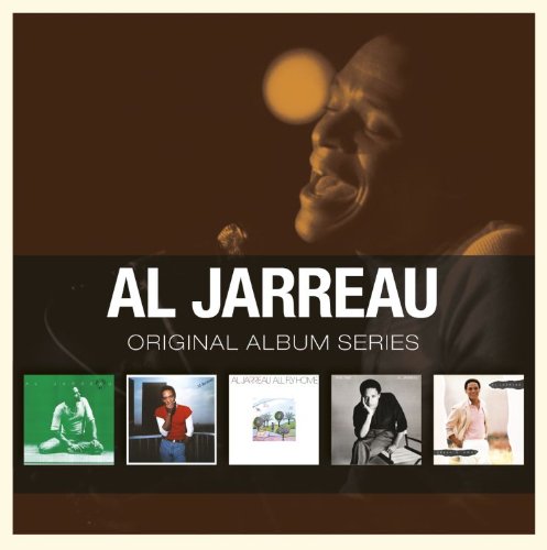 "Al Jarreau album cover with singer's image and four smaller album covers below."