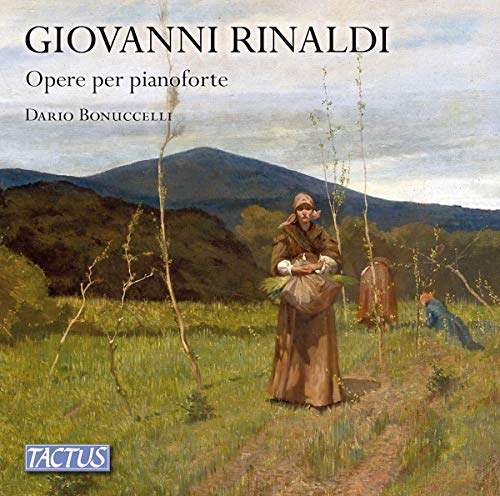 Album cover with a painting of a woman in a field, mountains in the background.