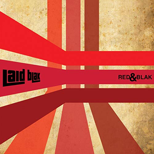 Album cover with red and beige stripes, featuring "Laid Blak" and "Red & Blak" text.