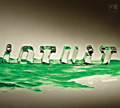 The image depicts a CD cover with "intuit" in 3D glass letters on a green liquid surface.