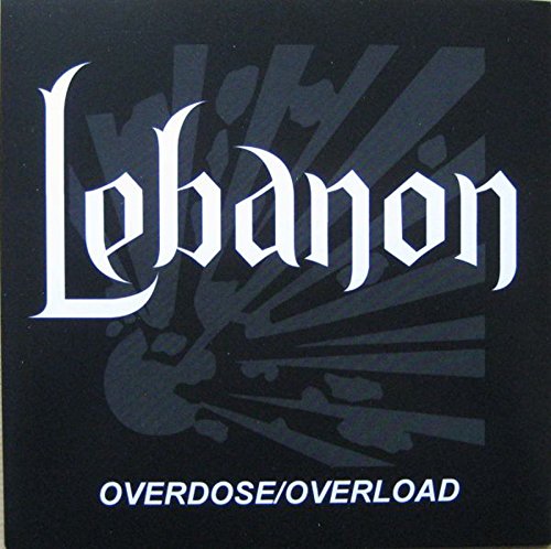 A black square with "Lebanon" in white gothic font and "OVERDOSE/OVERLOAD" text below.
