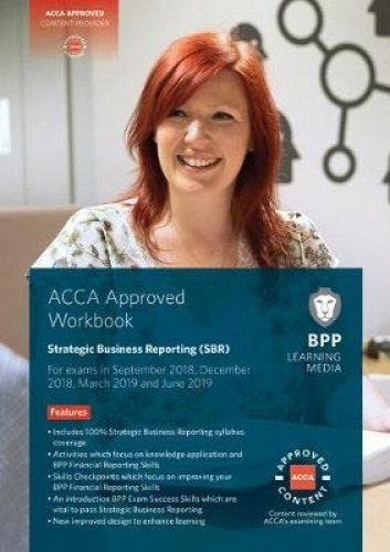 The image shows a workbook cover with a smiling red-haired woman.