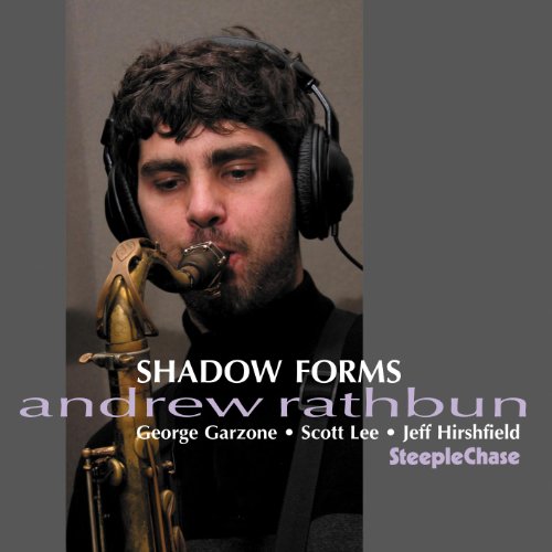 Man wearing headphones plays saxophone, with text overlay on a gray background.