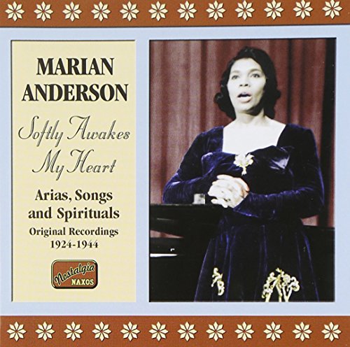 CD cover featuring Marian Anderson in a dark dress, singing on stage.
