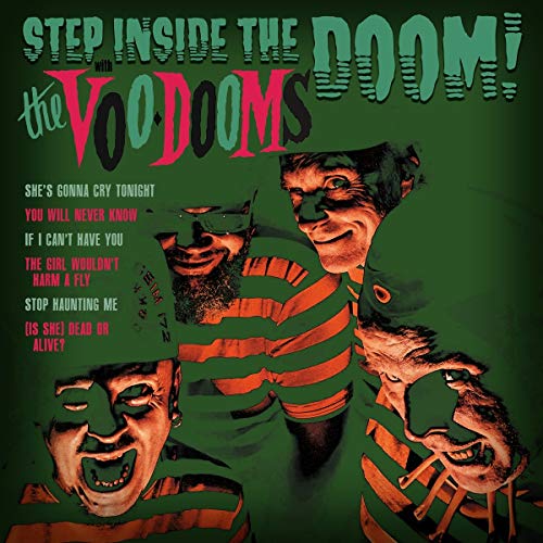 "Vinyl record cover with cartoonish illustration of screaming man and song titles."