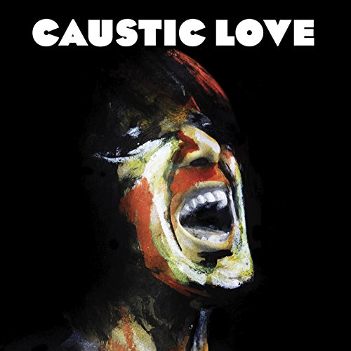 "Album cover with a painting of a man singing, text 'Paolo Nutini Caustic Love'."