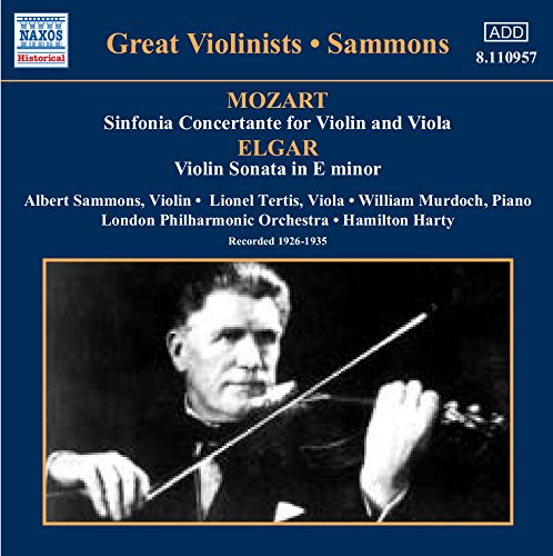 Sammons: - MOZART: Sinfonia Concertante / ELGAR: Violin Sonata [CD]
