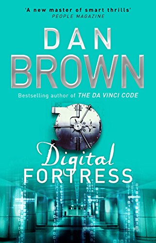 "Book cover of 'Digital Fortress' by Dan Brown, featuring a vault door and binary code."