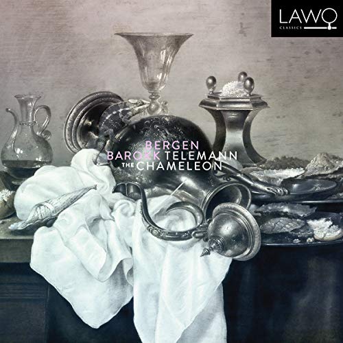 "CD cover featuring silverware and cloth on a table, with white text overlay."