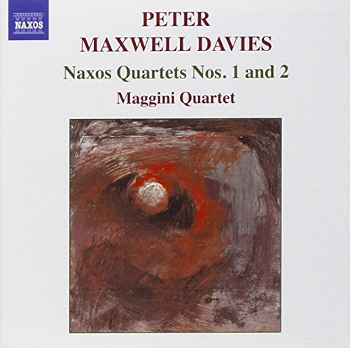CD cover with abstract painting and text "PETER MAXWELL DAVIES Naxos Quartets Nos. 1 and 2".