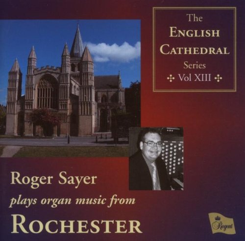 "CD cover featuring a cathedral, organist portrait, and 'The English Cathedral Series' text."