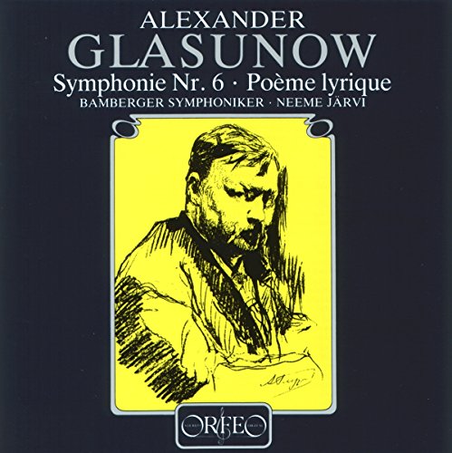CD cover with sketch of man on yellow background, black border.