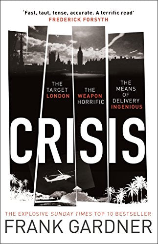 "Crisis" book cover with black-and-white images and bold white title text on a white background.