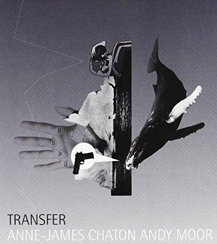 "Album cover with abstract black and white images and text 'Transfer' and artist names."