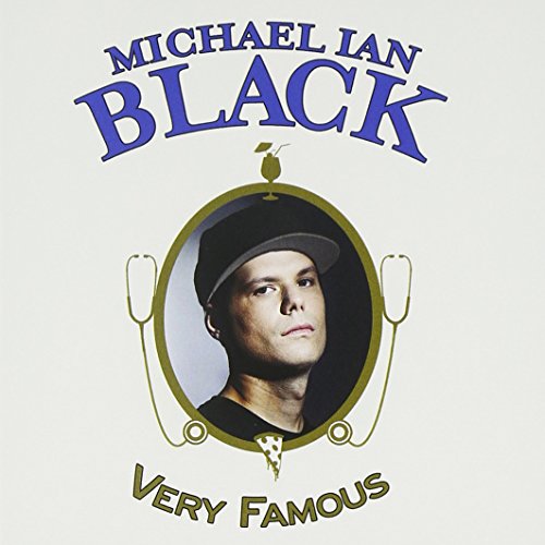 Album cover with Michael Ian Black's portrait, surrounded by a gold frame, on a beige background.