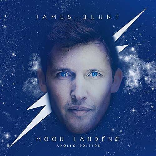 James Blunt's album cover: close-up of his face against a black background.