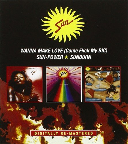 "CD cover with three images and a yellow sun logo on a black background."