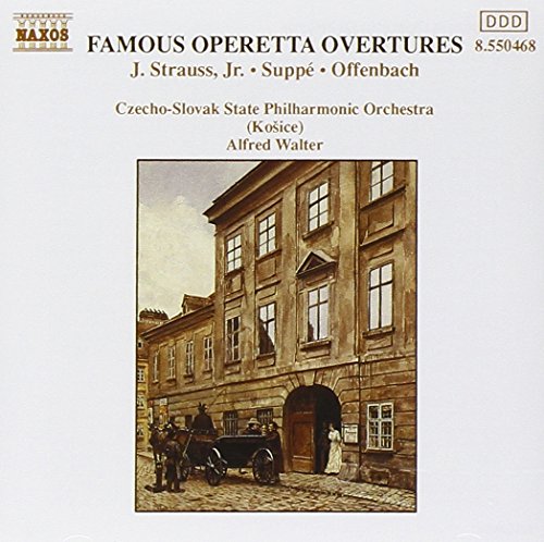 CD cover with "Famous Operetta Overtures" title and vintage painting of a horse-drawn carriage.