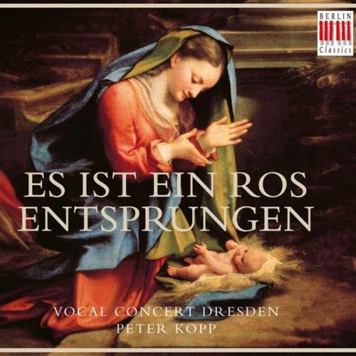 "CD cover featuring a painting of Mary with baby Jesus, with text overlay."