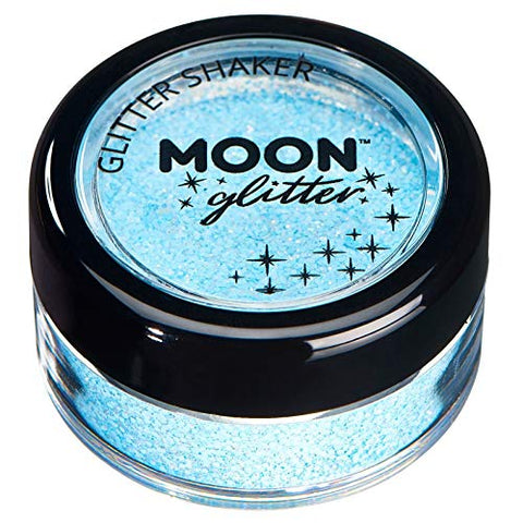 Pastel Glitter Shakers by Moon Glitter - Baby Blue - Cosmetic Festival Makeup Glitter for Face, Body, Nails, Hair, Lips - 5g