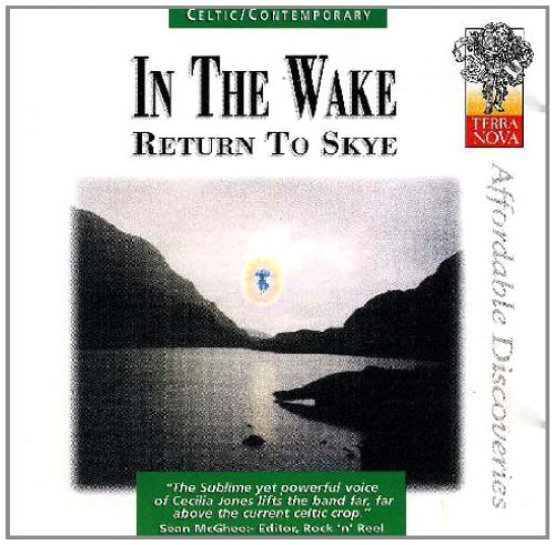 "CD cover with misty lake scene, green accents, and 'In The Wake' title."
