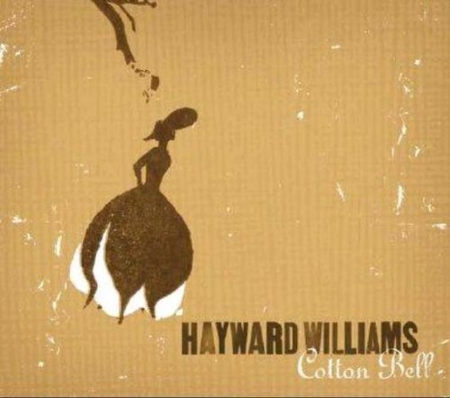 "Album cover with silhouette of woman in dress on a cotton boll, brown and beige tones."