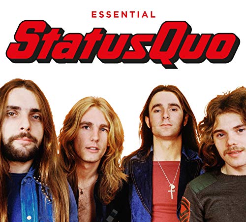 "Album cover featuring four men with long hair and casual clothing against a white background."