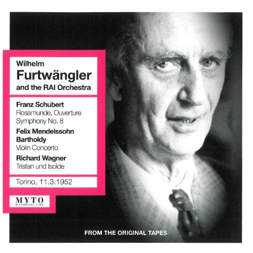 Black and white CD cover with conductor Wilhelm Furtwangler's portrait and text overlay.