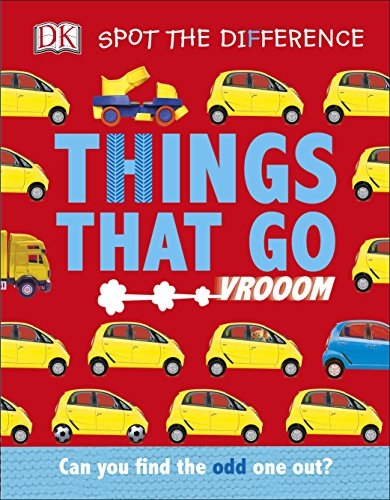 Red book cover with yellow vehicles and "Things That Go" in large blue letters.
