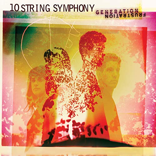 "Vinyl album cover with abstract, multi-colored image of three people and distorted text."