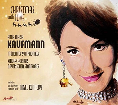 "CD cover featuring a painted portrait of a woman with festive text and graphics."