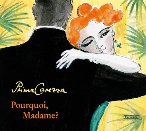"Album cover with a man and woman embracing, yellow and green background."