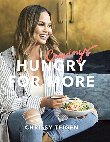 "Book cover featuring Chrissy Teigen holding a bowl of salad, wearing a striped jacket."