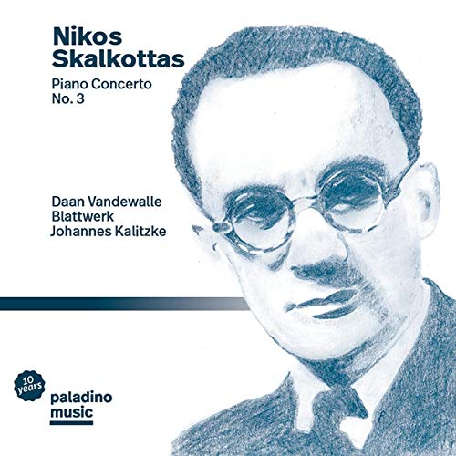 CD cover with a blue-toned sketch of a man wearing glasses and a suit.