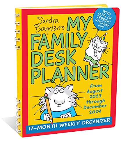 Sandra Boynton's My Family Desk Planner 17-Month 2023-2024 Weekly/Monthly Organizer Calendar