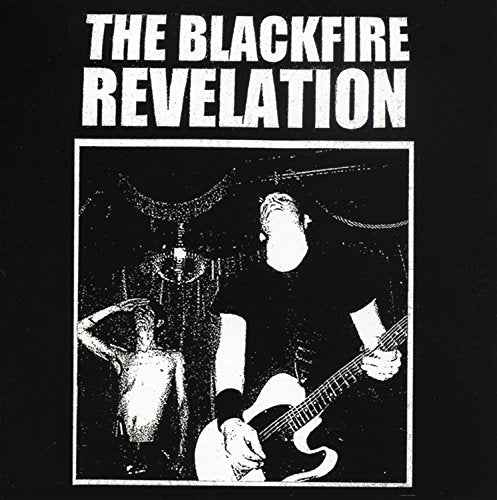 Black album cover with white text and a monochrome image of a man playing guitar.