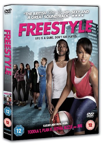 DVD case for "Freestyle" featuring two women with a basketball, surrounded by others.