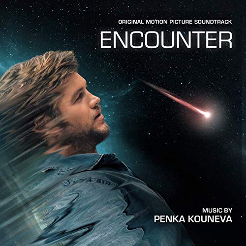 "CD cover art: man in denim jacket with comet in starry space background."