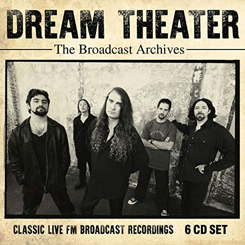 "CD cover with 'Dream Theater' title and black-and-white band photo."