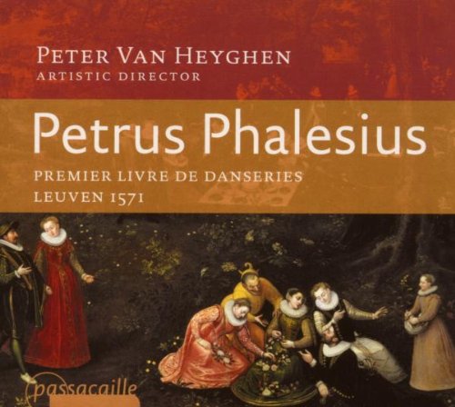 "CD cover with Renaissance painting of people in 16th-century attire, dancing and gathering flowers."