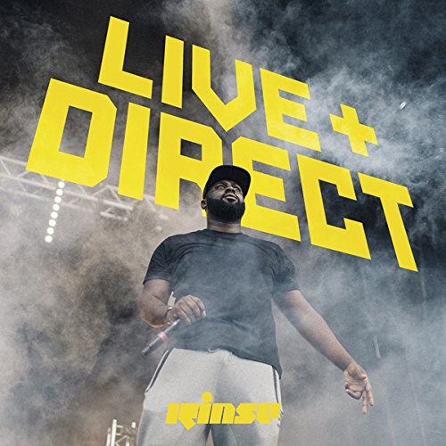 "Album cover featuring a man on stage with 'LIVE + DIRECT' in yellow text."