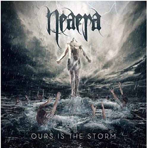 The alt text is: "Album cover art: a man stands in water, surrounded by drowning people."