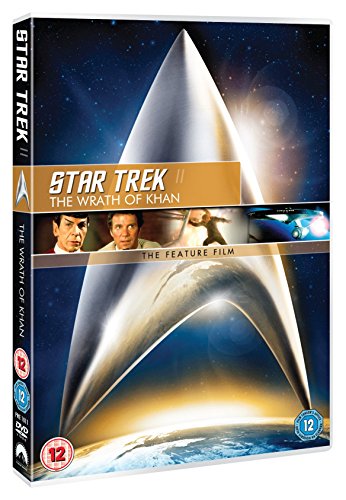 DVD case for "Star Trek II: The Wrath of Khan" with spaceship and characters.