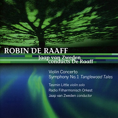 "CD cover featuring a tree silhouette and aurora borealis with white text listing musical compositions."