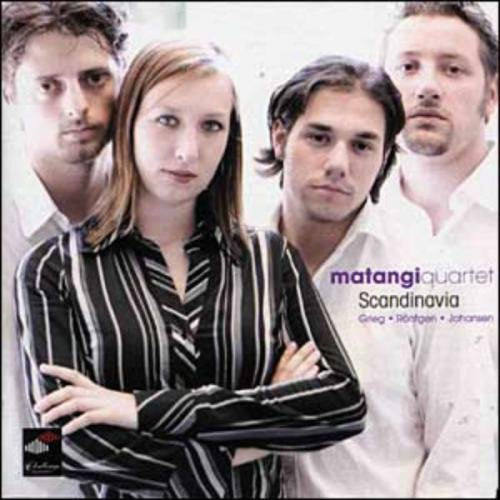 "CD case cover featuring the Matangi Quartet members with text 'Scandinavia' and names."